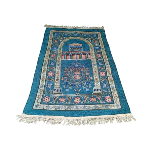 Qsvbeeqj Gebetsteppich für Muslime, mit Quasten, Reisedecke, tragbar, Blumenmuster, Heimdekoration, 70 x 110 cm Qsvbeeqj Gebetsteppich für Muslime, mit Quasten, Reisedecke, tragbar, Blumenmuster, Heimdekoration, 70 x 110 cm von Qsvbeeqj
