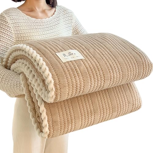 Qsvbeeqj Plushes Überwurfdecke aus Milchsamt, mit Jacquards-Flanell, flauschig, zum Entspannen, 120 x 200 cm, 150 x 200 cm von Qsvbeeqj
