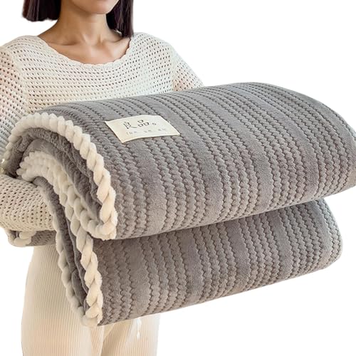 Qsvbeeqj Plushes Überwurfdecke aus Milchsamt, mit Jacquards-Flanell, flauschig, zum Entspannen, 120 x 200 cm, 150 x 200 cm von Qsvbeeqj