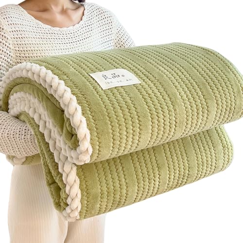 Qsvbeeqj Plushes Überwurfdecke aus Milchsamt, mit Jacquards-Flanell, flauschig, zum Entspannen, 120 x 200 cm, 150 x 200 cm von Qsvbeeqj