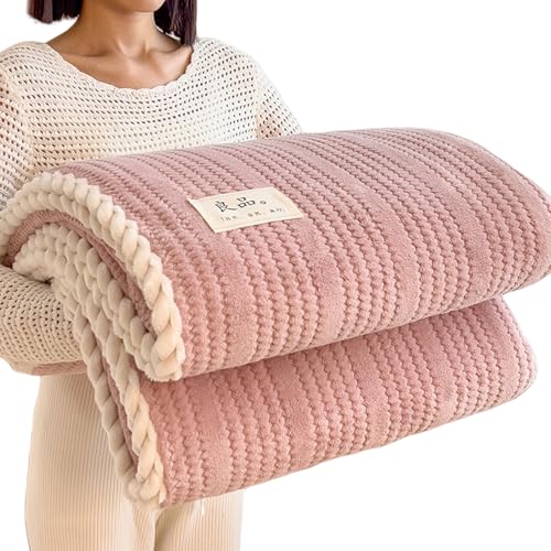 Qsvbeeqj Plushes Überwurfdecke aus Milchsamt, mit Jacquards-Flanell, flauschig, zum Entspannen, 120 x 200 cm, 150 x 200 cm von Qsvbeeqj