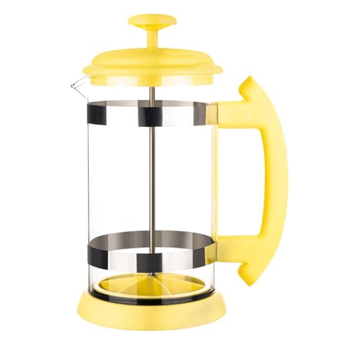 Qsvbeeqj Premium Edelstahl French Pressed Coffee Maker mit Glas für das tägliche Brühen und einfache Reinigung Edelstahl und Glas Kaffeepresse mit feinmaschigem Filter von Qsvbeeqj