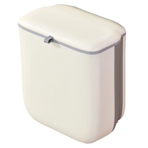 Qsvbeeqj Retractables Wandmontierte Müllbehälter 9l Faltbares Design Wasserdichtes Deckel Küchenabfallsabfall Für Die Counter Waschbecken Schränke Tür Montierter Mülleimer von Qsvbeeqj