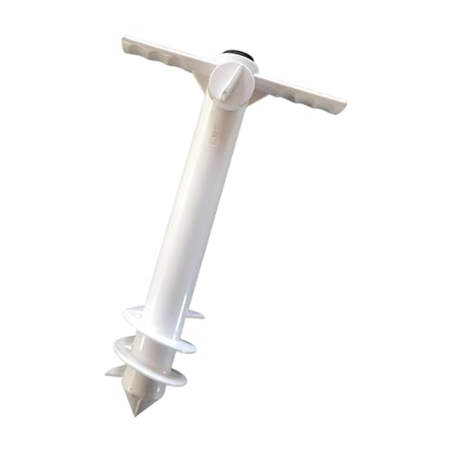 Qsvbeeqj Robuste, drehbare, dreispiralförmige ABS-Erdspieße, geeignet für Strandschirme, winddichtes Design, Outdoor-Stabilität, rostfreie ABS-Sandspikes von Qsvbeeqj