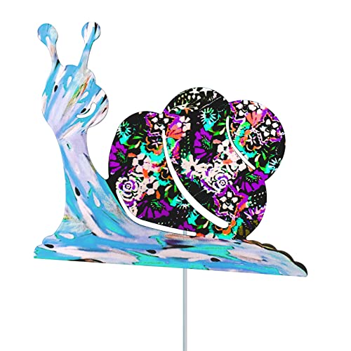 Qsvbeeqj Schneckenhofschilder, Dekorationen, Outdoor, 43,2 cm, Metall-Gartenstecker für den Außenbereich, Wege, Ornamente, Blumentöpfe, Dekoration, Gartenpfähle, Metall von Qsvbeeqj