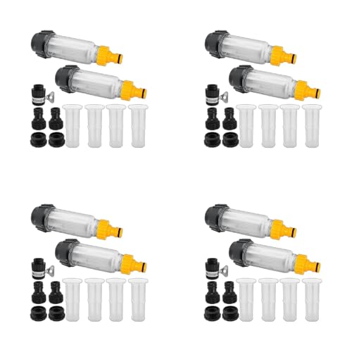 Qsvbeeqj Wasserfilter Gartenschlauch 3/10.2 cm Vorset mit 4 Einsätzen + 5 Schnelladapter Zubehör Pre Garden von Qsvbeeqj