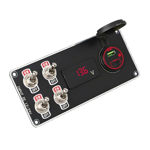 Qsvbeeqj Schnelllades wasserdichte Marine Telefonladung Mit 4 Metallschaltungen Für Automobilboot Modifikationsschaltertafel von Qsvbeeqj