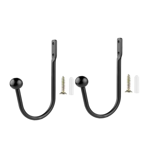 Set Von 2/4 Schwarzem Vorhang Tieback Hook Sturdy Aluminiumlegierung Konstruktion Für Hängende Vorhänge Und Dekorative Gegenstände Vorhang Wandhaken von Qsvbeeqj