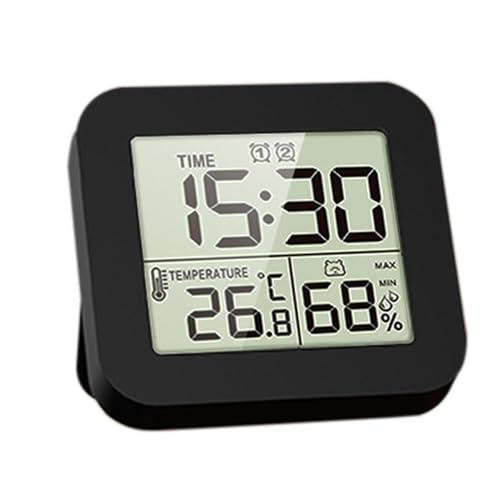 Tischuhr Mit Temperatur Und Luftfeuchtigkeitsanzeige 3 Alarm Option Schreibtischuhr Für Den Täglichen Gebrauch Batteriebetriebene Uhr von Qsvbeeqj