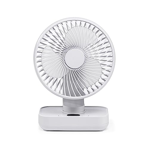 Tragbarer USB Schreibtischventilator Mit 4 Geschwindigkeiten Und Schwingung 4000mAh Wiederaufladbar Und USB Kabel Für Heimbüro Reisebatterien Schreibtisch Lüfterbatterien Betrieben von Qsvbeeqj