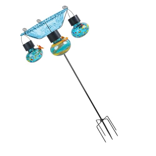 Wetterbeständiges Vogelfutterhaus, solarbetrieben, dekoratives Gartenzubehör für Kolibris, transparent, Vogelfutterstation von Qsvbeeqj