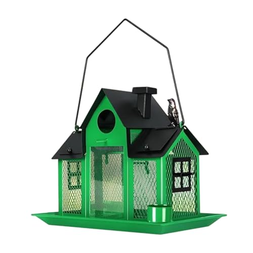 Qsvbeeqj Wetterfestes Metallvogelfutter Mit Großer Kapazität Hängendes Haus Für Außengebrauch Natur Wild Feeding Station Hanging House von Qsvbeeqj