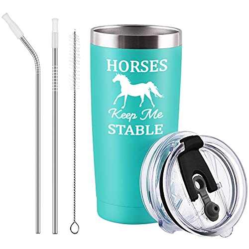 Qtencas Reisebecher für Pferdeliebhaber – "Horses Keep Me Stable" – Geburtstags- und Weihnachtsgeschenke für Frauen, Freunde, Schwester – 590 ml, isolierter Edelstahl, Minzgrün Qtencas Reisebecher für Pferdeliebhaber – "Horses Keep Me Stable" – Geburtstags- und Weihnachtsgeschenke für Frauen, Freunde, Schwester – 590 ml, isolierter Edelstahl, Minzgrün von Qtencas