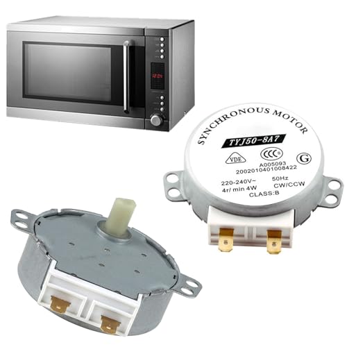 2 Stücke TYJ50-8A7 Synchronmotor, AC 220-240V 4R/Min CW/CCW 50Hz für Drehtisch Mikrowellenofen Plattenspieler-Ersatz TYJ508A7 Mikrowelle Synchronmotor Spindle Drehteller-Motor Tablett Motor von Qtksceadlnce