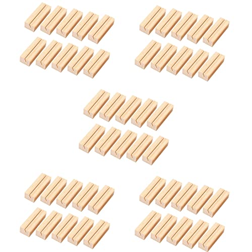 Qtrednrry 100 Stück Holz-Tischkartenhalter, Holz-Tischnummernhalter, Memo-Ständer, Klemmen, Ständer, Karten, Schreibtisch, Nachrichten, Basteln von Qtrednrry