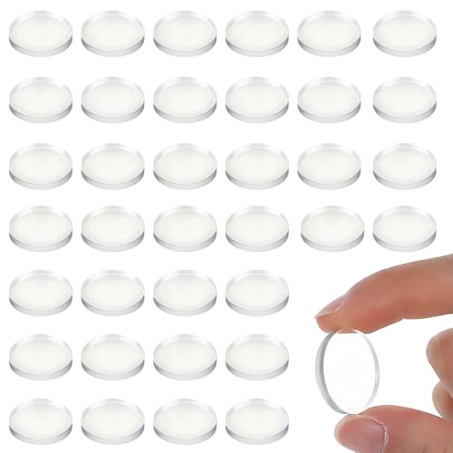 36 Stück Antirutsch für Glasplatten, 25 mm Rund Antirutsch Gummi Pads, Transparente Antirutsch Pads, Möbelpuffer Gummifüße Selbstklebend, für Esstische, Couchtische, Werkbänke usw von QttvbTna