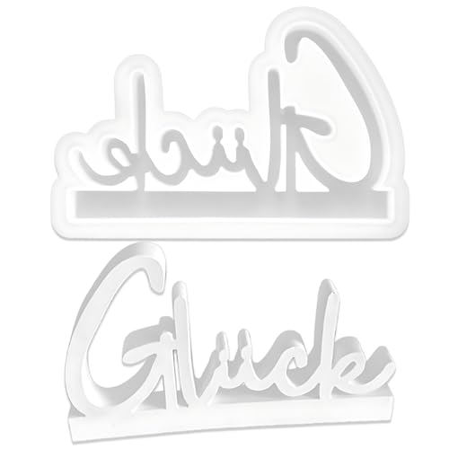 3D Silikonformen Gießformen Buchstaben, DIY Gießform Kerzenhalter, Kerzenhalter Silikon Gießform, Gipsformen zum Gießen, Silikon Gießform Kerzenhalter (Glück) von QttvbTna