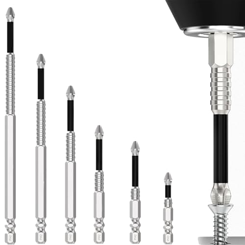 6-teiliges hochmagnetisches Schraubendreher-Bohrer-Set, S2-Stahl-Bits mit Chrombeschichtung für Elektrowerkzeuge 6-teiliges hochmagnetisches Schraubendreher-Bohrer-Set, S2-Stahl-Bits mit Chrombeschichtung für Elektrowerkzeuge von QttvbTna
