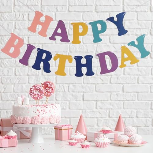 Happy Birthday Girlande Deko Banner, Foto Hintergrund Hängedeko, Geburtstag Banner für Kinder, Erwachsene, Junge und Mädchen Geburtstagsdeko(Bunt) von QttvbTna