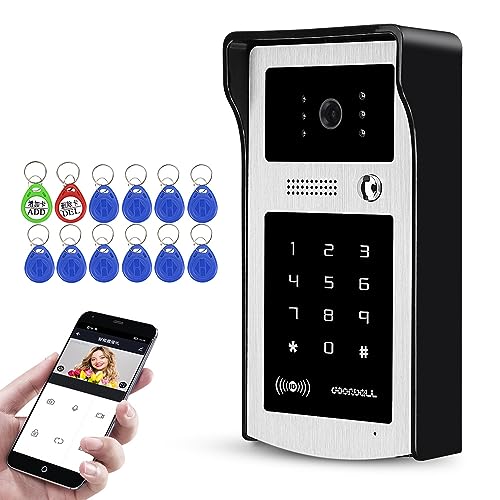 QTTYELOK Tuya WLAN Video Türklingel Kamera Home Drahtlos Intercom-System 1080P HD Digital mit RFID-Codetastatur APP-Steuerung, Zwei-Wege-Audio, Nachtsicht, Bewegungserkennung von QttyElok