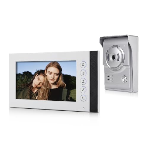 QttyElok 7-Zoll Farbe Verdrahtete Video Tür Telefon Gegensprechanlage Türklingel System für Home 700TVL IR Nachtsicht Outdoor Videokamera mit Touchscreen-Monitor, Unterstützung max 100 Meter QttyElok 7-Zoll Farbe Verdrahtete Video Tür Telefon Gegensprechanlage Türklingel System für Home 700TVL IR Nachtsicht Outdoor Videokamera mit Touchscreen-Monitor, Unterstützung max 100 Meter von QttyElok