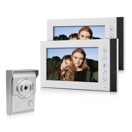 QttyElok 7 Zoll Farbe Verdrahtetes Video Tür Telefon Gegensprechanlage System Home Video Kamera Türklingel 700TVL IR Nachtsicht mit 2 Innenmonitoren, Zwei-Wege-Audio, Überwachung, Entriegelung QttyElok 7 Zoll Farbe Verdrahtetes Video Tür Telefon Gegensprechanlage System Home Video Kamera Türklingel 700TVL IR Nachtsicht mit 2 Innenmonitoren, Zwei-Wege-Audio, Überwachung, Entriegelung von QttyElok