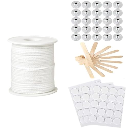 Kerzendocht 61m Kerzen Docht Set Natürlichen Kerzendochte für Kerzen Selber Machen Set mit Dochtaufkleber Dochthalter Kerzendocht Kaufen Zubehör Candle Wick Dochte für Kerzen Gießen Basteln Kerzendocht 61m Kerzen Docht Set Natürlichen Kerzendochte für Kerzen Selber Machen Set mit Dochtaufkleber Dochthalter Kerzendocht Kaufen Zubehör Candle Wick Dochte für Kerzen Gießen Basteln von Qtuie