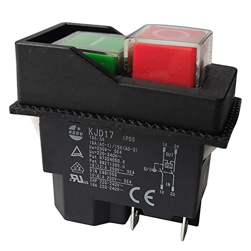 Qtynudy Elektromagnetische Schalter Druckschalter für GartengeräTe KJD17 220V 4 Pin -Terminals von Qtynudy
