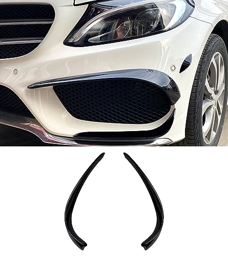 QuTbag Auto Frontstoßstange Lufteinlass Kühlergrill Seitenlamellen Luftmesser Spoiler, Auto Dekoration Zubehör, für Mercedes-Benz C-Klasse W205 S205 C205 C200 C260 C43 AMG 2015-2018,Black-B von QuTbag