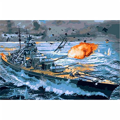 Diamond Painting Das Schlachtschiff 70x100cm/28x40inch 5D Diamant Painting Bilder zum Erwachsene DIY Diamant Malerei mit Hd Viskose Leiinwand Glänzen Diamant für Home Wall Decor von Quaall