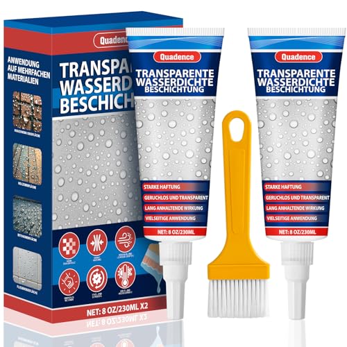 Transparenter Wasserdichter Beschichtungsmittel, Quadence Wasserdichte Isolier-Dichtstoff-Emulsion, für Badezimmer, Toilette, Fliesen, Wände, Dach, für den Innen- und Außenbereich 460ml Transparenter Wasserdichter Beschichtungsmittel, Quadence Wasserdichte Isolier-Dichtstoff-Emulsion, für Badezimmer, Toilette, Fliesen, Wände, Dach, für den Innen- und Außenbereich 460ml von Quadence