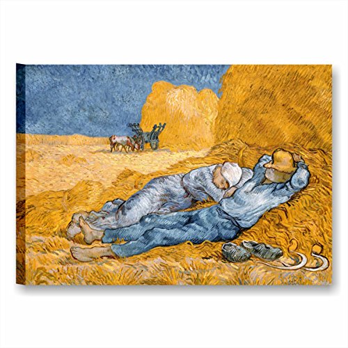 L & C Italien Karo Van Gogh der Siesta – Rahmen moderner Druck 70 x 50 cm Druck auf Leinwand Autoren berühmten Reproduktionen Kunst Möbel Moderne Wohnkultur Wohnzimmer von Quadri L&C ITALIA