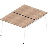 Quadrifoglio Doppelschreibtisch ulme rechteckig, 4-Fuß-Gestell weiß 120,0 x 164,0 cm von Quadrifoglio