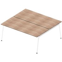 Quadrifoglio Doppelschreibtisch ulme rechteckig, 4-Fuß-Gestell weiß 180,0 x 164,0 cm von Quadrifoglio