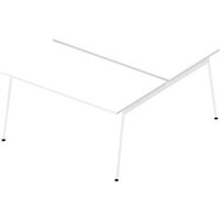Quadrifoglio Doppelschreibtisch weiß rechteckig, 4-Fuß-Gestell weiß 140,0 x 164,0 cm von Quadrifoglio