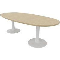 Quadrifoglio Konferenztisch Idea+ eiche oval, Säulenfuß weiß, 240,0 x 110,0 x 74,0 cm Quadrifoglio Konferenztisch Idea+ eiche oval, Säulenfuß weiß, 240,0 x 110,0 x 74,0 cm von Quadrifoglio