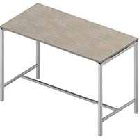 Quadrifoglio Konferenztisch Creo beton rechteckig, 4-Fuß-Gestell weiß, 160,0 x 80,0 x 107,0 cm von Quadrifoglio