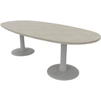 Quadrifoglio Konferenztisch Idea+ beton oval, Säulenfuß alu, 240,0 x 110,0 x 74,0 cm von Quadrifoglio