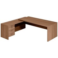 Quadrifoglio T45 Schreibtisch nussbaum L-Form, Wangen-Gestell nussbaum 200,0 x 194,0 cm Quadrifoglio T45 Schreibtisch nussbaum L-Form, Wangen-Gestell nussbaum 200,0 x 194,0 cm von Quadrifoglio