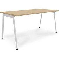Quadrifoglio X3 Schreibtisch eiche rechteckig, 4-Fuß-Gestell weiß 160,0 x 80,0 cm von Quadrifoglio