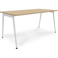 Quadrifoglio X3 Schreibtisch eiche rechteckig, 4-Fuß-Gestell weiß 160,0 x 80,0 cm von Quadrifoglio