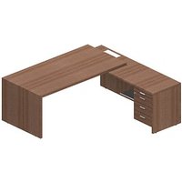 Quadrifoglio T45 Schreibtisch nussbaum L-Form, Wangen-Gestell nussbaum 200,0 x 194,0 cm Quadrifoglio T45 Schreibtisch nussbaum L-Form, Wangen-Gestell nussbaum 200,0 x 194,0 cm von Quadrifoglio