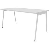 Quadrifoglio X3 Schreibtisch weiß rechteckig, 4-Fuß-Gestell weiß 160,0 x 80,0 cm von Quadrifoglio