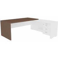 Quadrifoglio T45 Schreibtisch eukalyptus, weiß L-Form, Wangen-Gestell eukalyptus 200,0 x 194,0 cm Quadrifoglio T45 Schreibtisch eukalyptus, weiß L-Form, Wangen-Gestell eukalyptus 200,0 x 194,0 cm von Quadrifoglio