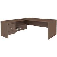 Quadrifoglio T45 Schreibtisch eukalyptus L-Form, Wangen-Gestell eukalyptus 200,0 x 194,0 cm Quadrifoglio T45 Schreibtisch eukalyptus L-Form, Wangen-Gestell eukalyptus 200,0 x 194,0 cm von Quadrifoglio