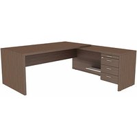 Quadrifoglio T45 Schreibtisch eukalyptus L-Form, Wangen-Gestell eukalyptus 200,0 x 194,0 cm Quadrifoglio T45 Schreibtisch eukalyptus L-Form, Wangen-Gestell eukalyptus 200,0 x 194,0 cm von Quadrifoglio