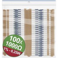 Quadrios 22P046 22P046 Metallschicht-Widerstand Sortiment 1kΩ axial bedrahtet 0.25W 1% 1 Set von Quadrios