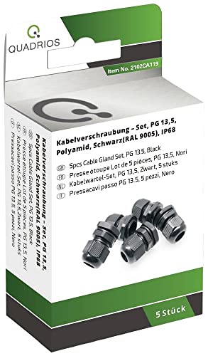 Quadrios 2102CA119 Kabelverschraubung Sortiment PG13.5 PA66 Schwarz 1 Set von Quadrios