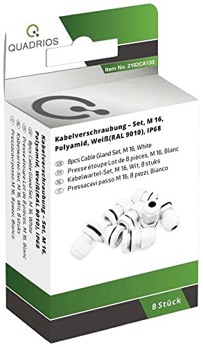 Quadrios 2102CA133 Kabelverschraubung Sortiment M16 PA66 Weiß 1 Set von Quadrios