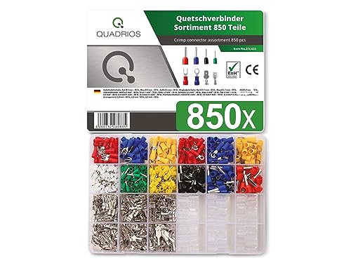 Quadrios 22C423 Quetschverbinder-Sortiment 0.5mm² 6mm² Rot, Blau, Gelb, Grün, Weiß, Transparent von Quadrios